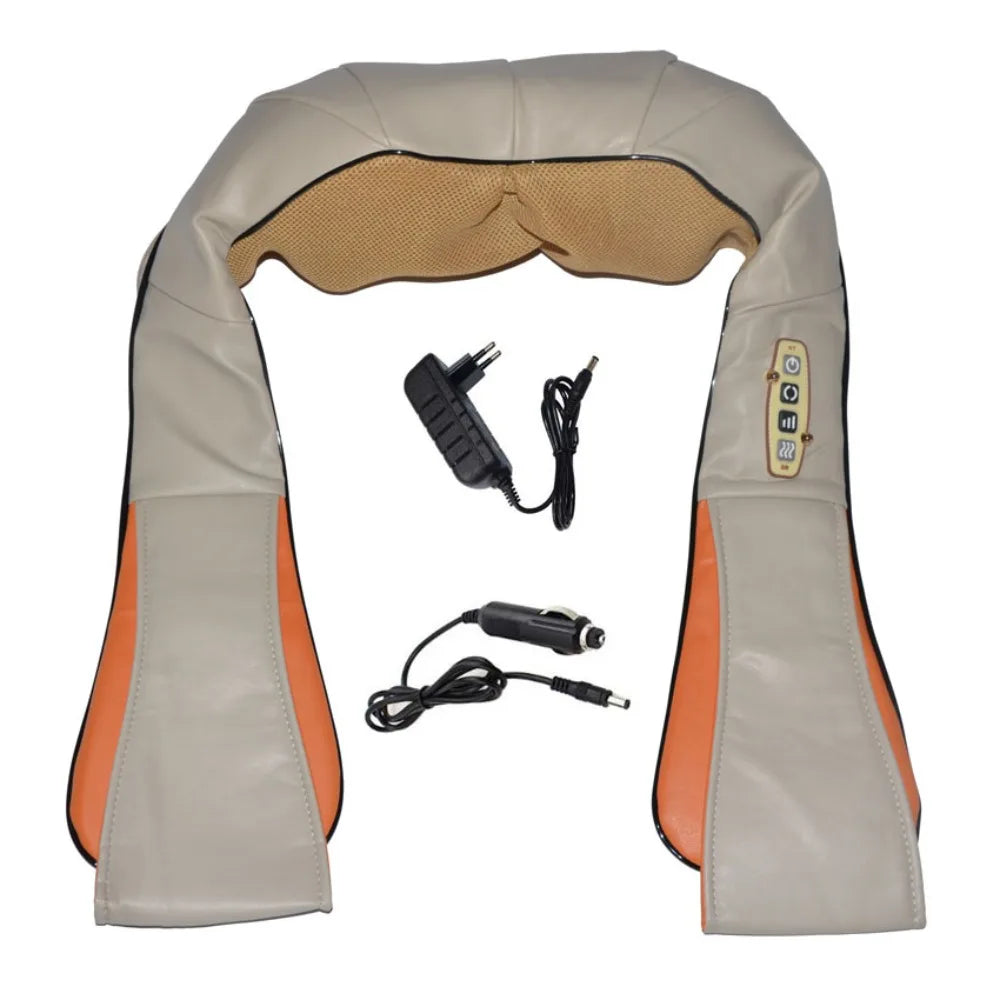 Comfortable PU Leather Electrical Massager Heated Infrared Neck Massager U Shape Multifunctional Kneading Massager Back