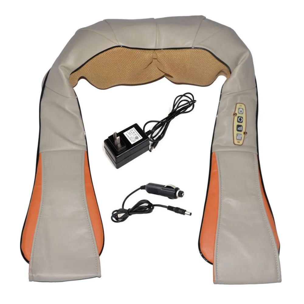 Comfortable PU Leather Electrical Massager Heated Infrared Neck Massager U Shape Multifunctional Kneading Massager Back