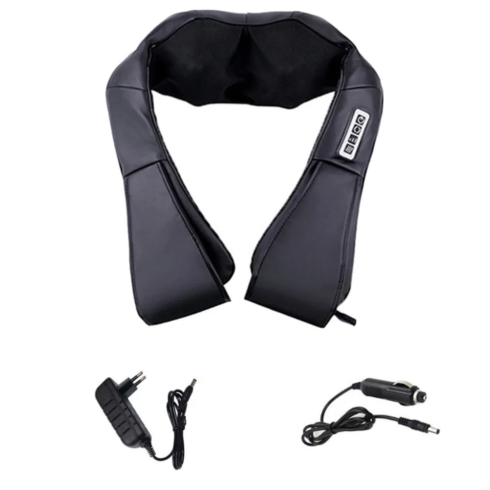 Comfortable PU Leather Electrical Massager Heated Infrared Neck Massager U Shape Multifunctional Kneading Massager Back